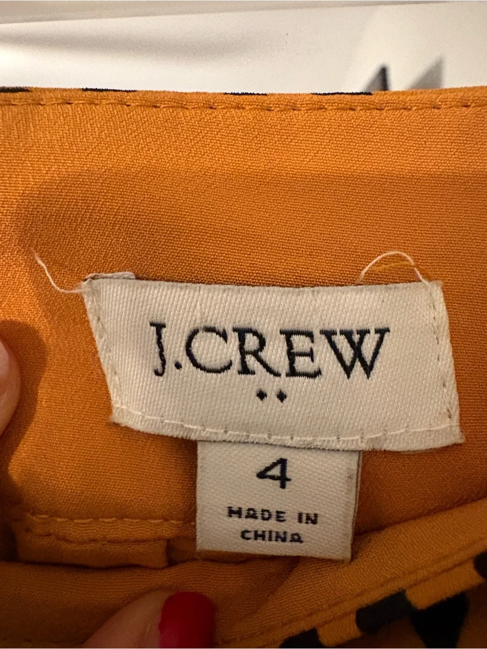 J. Crew Mustard Midi Skirt with Black Spot Print